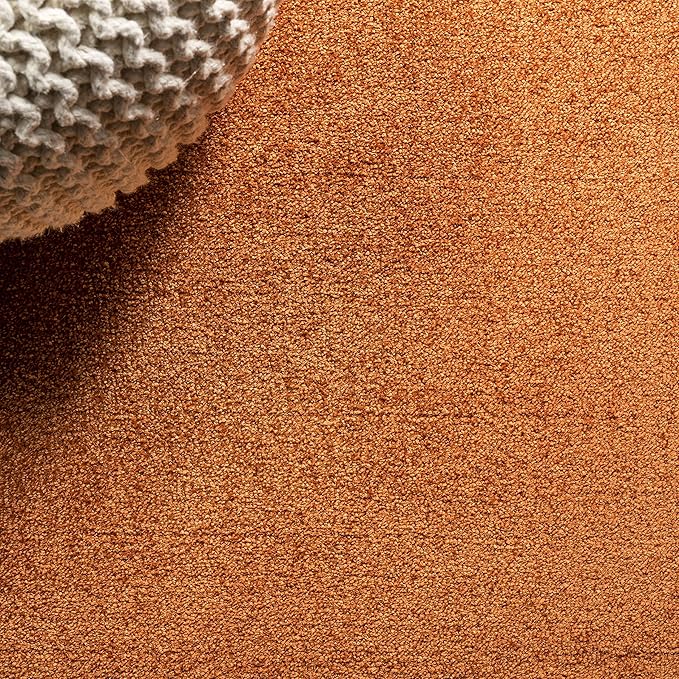 JONATHAN Y Haze Solid Low-Pile Orange 3x5 Oval Indoor Area Rug, Coastal,Bohemian,Minimalist,Classic, Easy-Cleaning for Living Room,Bedroom,Kitchen,Pet Friendly,Non-Shedding (SEU100M-3OV)
