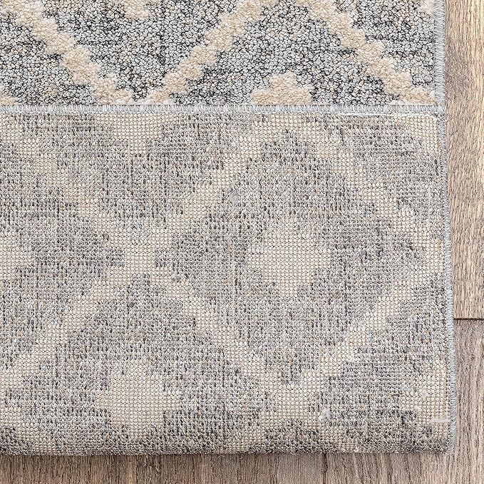 Well Woven Custom Size Hallway Stair Runner - Choose Your Length - Ainsley Grey Diamond Trellis Geometric Tribal - 31 Inches Wide x 14 Feet Long Runner (31" x 14' Runner) Rug