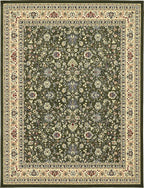 Unique Loom Sialk Hill Collection Area Rug - Washington (9' 10" x 13' 1" Rectangle Green/Hunter Green)