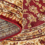 Unique Loom Voyage Collection Traditional Oriental Classic Intricate Design Area Rug (4' 0 x 6' 0 Oval, Red/Gold)