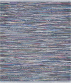 SAFAVIEH Rag Rug Collection Area Rug - 9' x 12', Purple & Multi, Handmade Boho Stripe Cotton, Ideal for High Traffic Areas in Living Room, Bedroom (RAR121D)