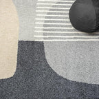 Abani Deco Collection Area Rug - Grey Minimalist Design -4' x 6' - Easy to Clean - Durable for Kids and Pets - Non-Shedding - Medium Pile - Soft Feel - for Living Room, Bedroom & Office