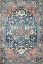 Loloi Skye Collection SKY-08 Denim/Brick 7' x 9' Oval Area Rug